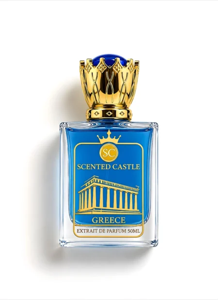 Luxury 50ml bottle of Scented Castle Greece Extrait de Parfum.