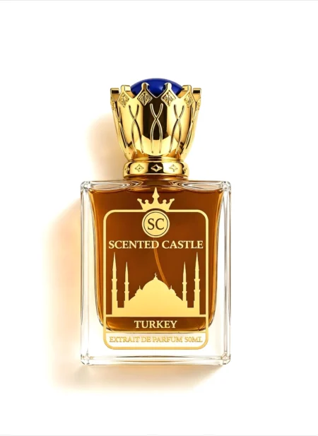 Luxury 50ml bottle of Scented Castle Turkey Extrait de Parfum.